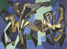 Abstrakte Serie blau-gruen